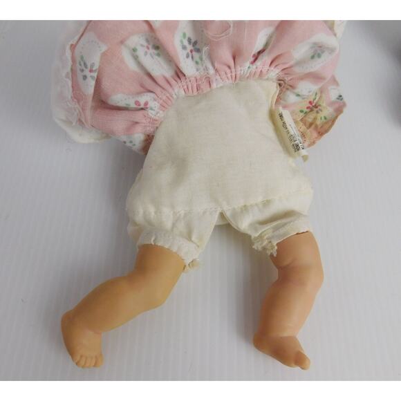 Vintage GiGo Toys Dolls PE Pellets Pink White Red White Plaid Dress Brown Hair - Picture 10 of 14